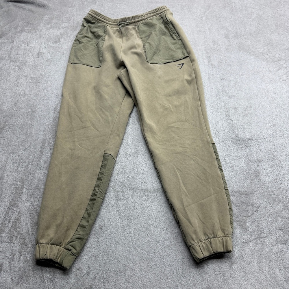 Gymshark Joggers Womens Medium Olive Green Mixed Media Utility Sweatpants Sporty